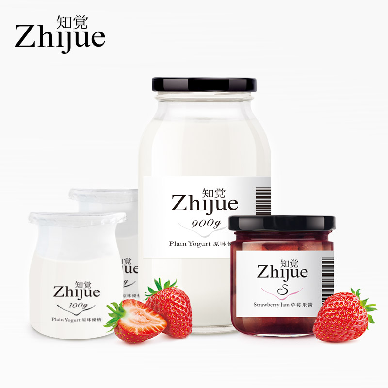 【知覺優格】1優格900g+1草莓果醬250g+2優格獨享杯100g