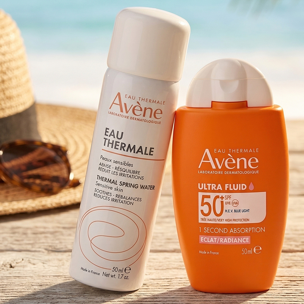 【Avene 雅漾】 亮顏潤色防曬乳SPF50 & 舒護活泉水 50ml