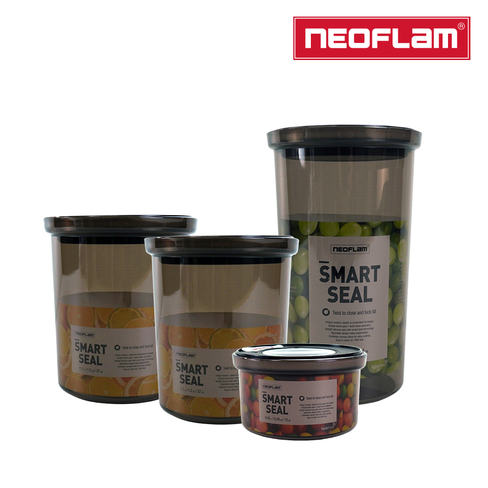 【NEOFLAM】SMART SEAL聰明封抗菌遮光儲物罐4件組A組合