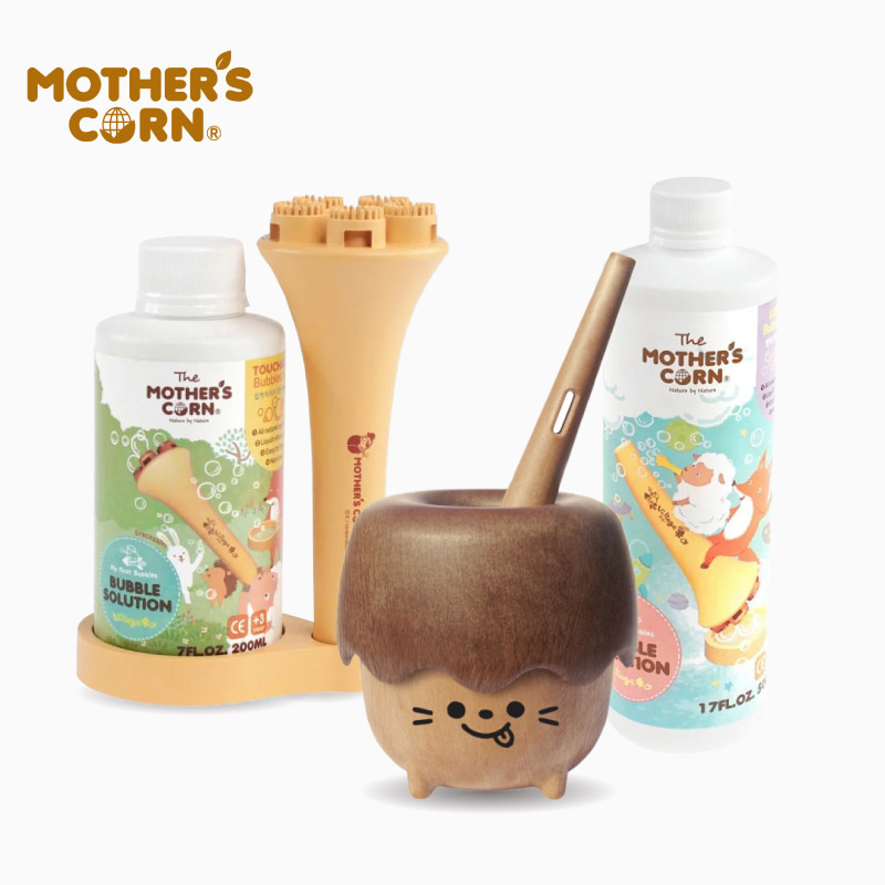【Mother's Corn】小木森林吹嘴+不易破泡泡組+超多泡泡補充罐500ml